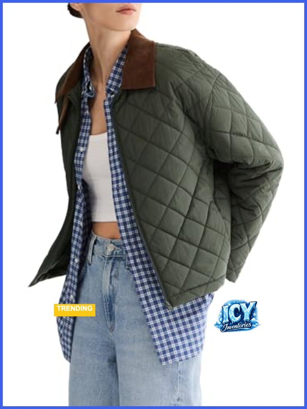 Quilted Lightweight Puffer Jacket Cropped Zip Up Water Repellent Polyester